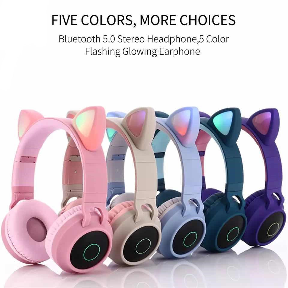Head-Mounted Girl Cat Ear Wireless Bluetooth Headset