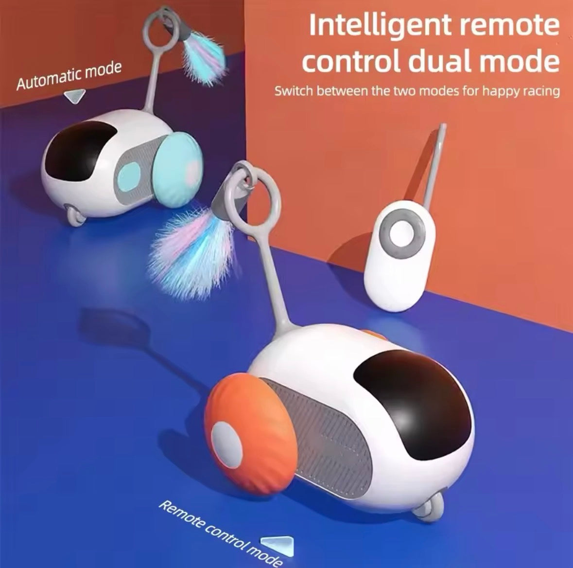 Smart Moving Remote Controlled Cat Toy 2 Modes Automatic Toy Car