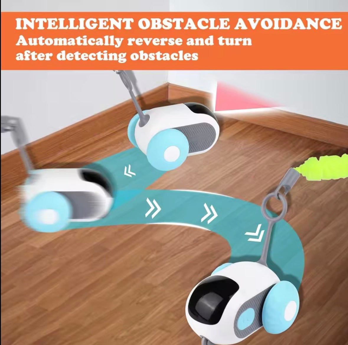 Smart Moving Remote Controlled Cat Toy 2 Modes Automatic Toy Car