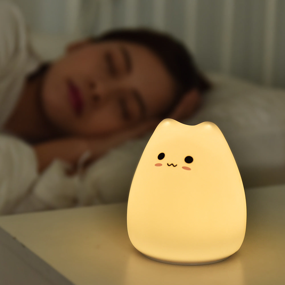 Mini LED Colorful Silicone Small Cute Cat Night Light