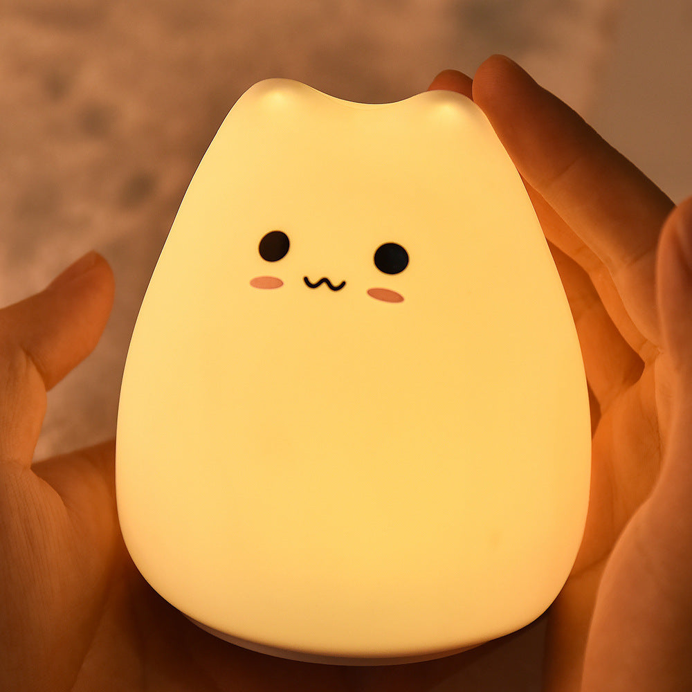 Mini LED Colorful Silicone Small Cute Cat Night Light