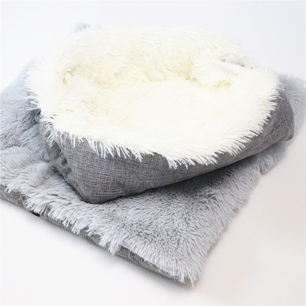 Warm Plush Foldable Pet Bed