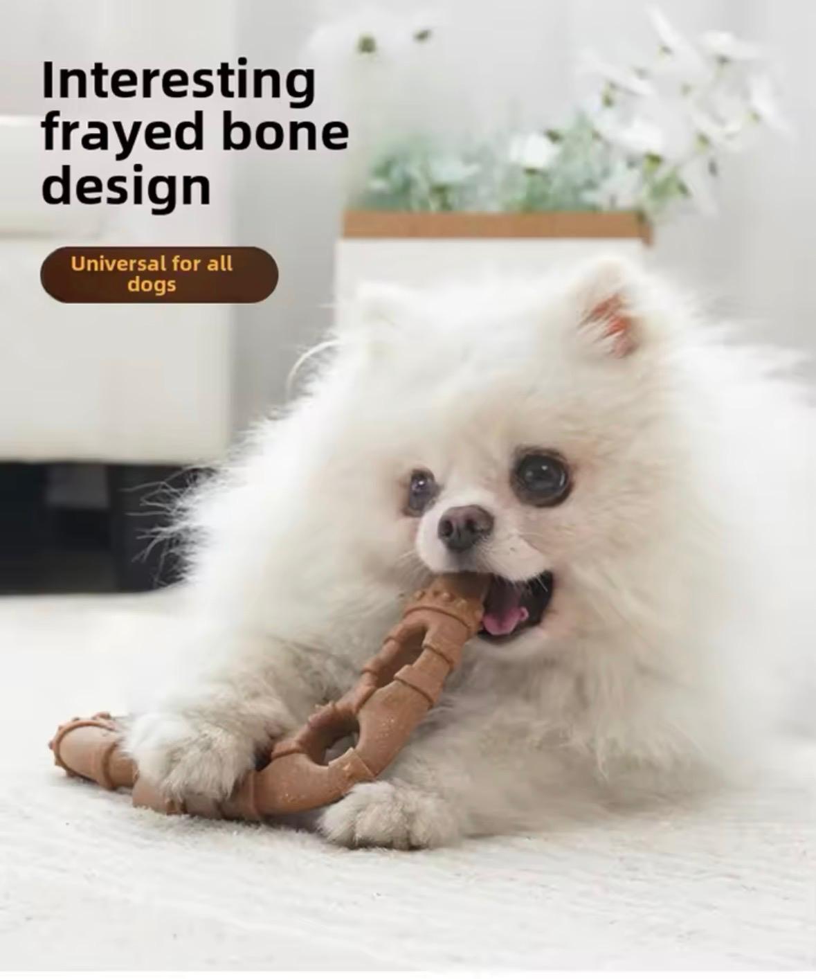 Dog Toy-Wood Plastic Bone Teether Stick