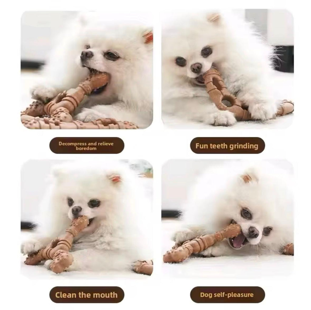 Dog Toy-Wood Plastic Bone Teether Stick