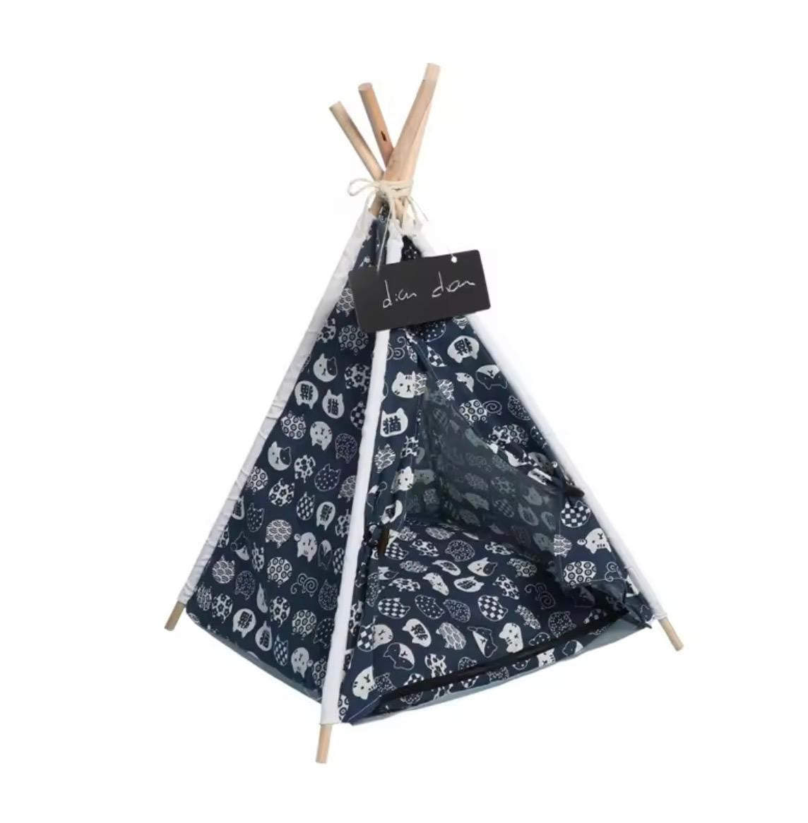 Portable Removable Washable Canvas Pet Dog Cat Tent Kennel Bed