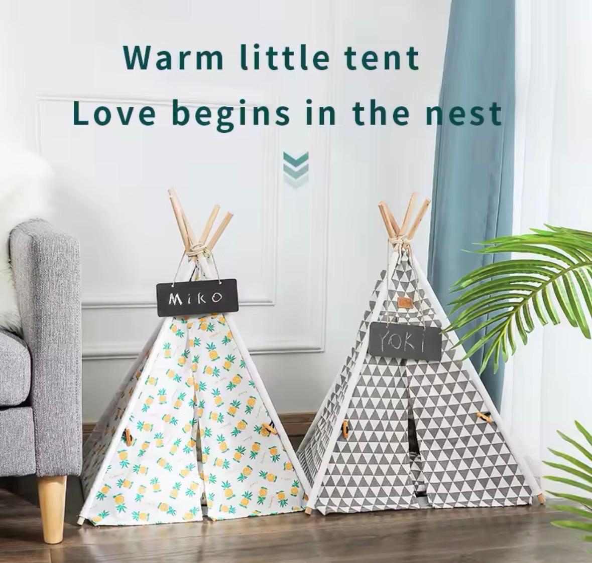 Portable Removable Washable Canvas Pet Dog Cat Tent Kennel Bed