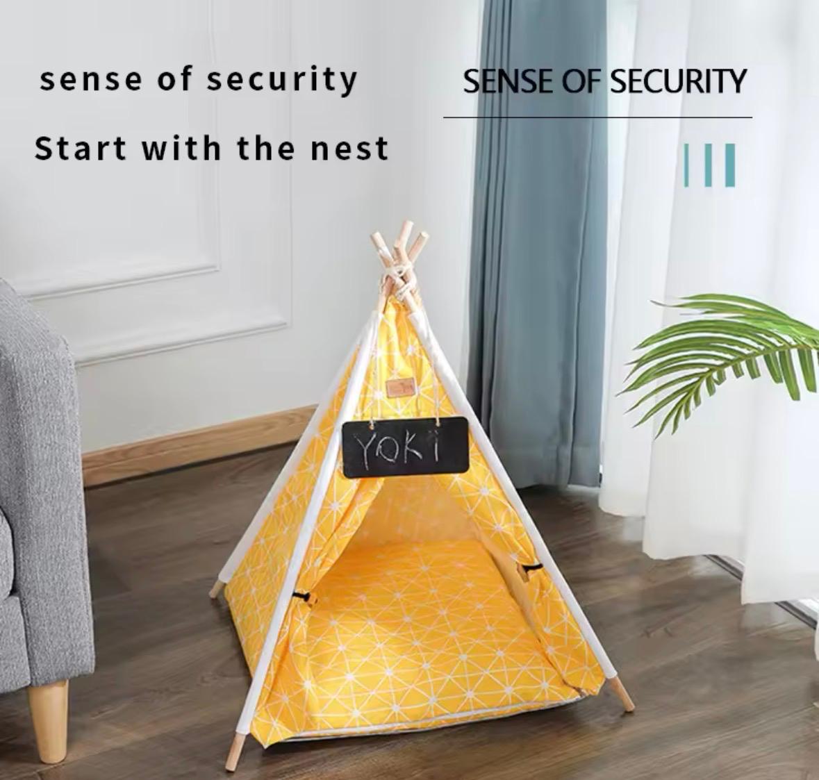 Portable Removable Washable Canvas Pet Dog Cat Tent Kennel Bed