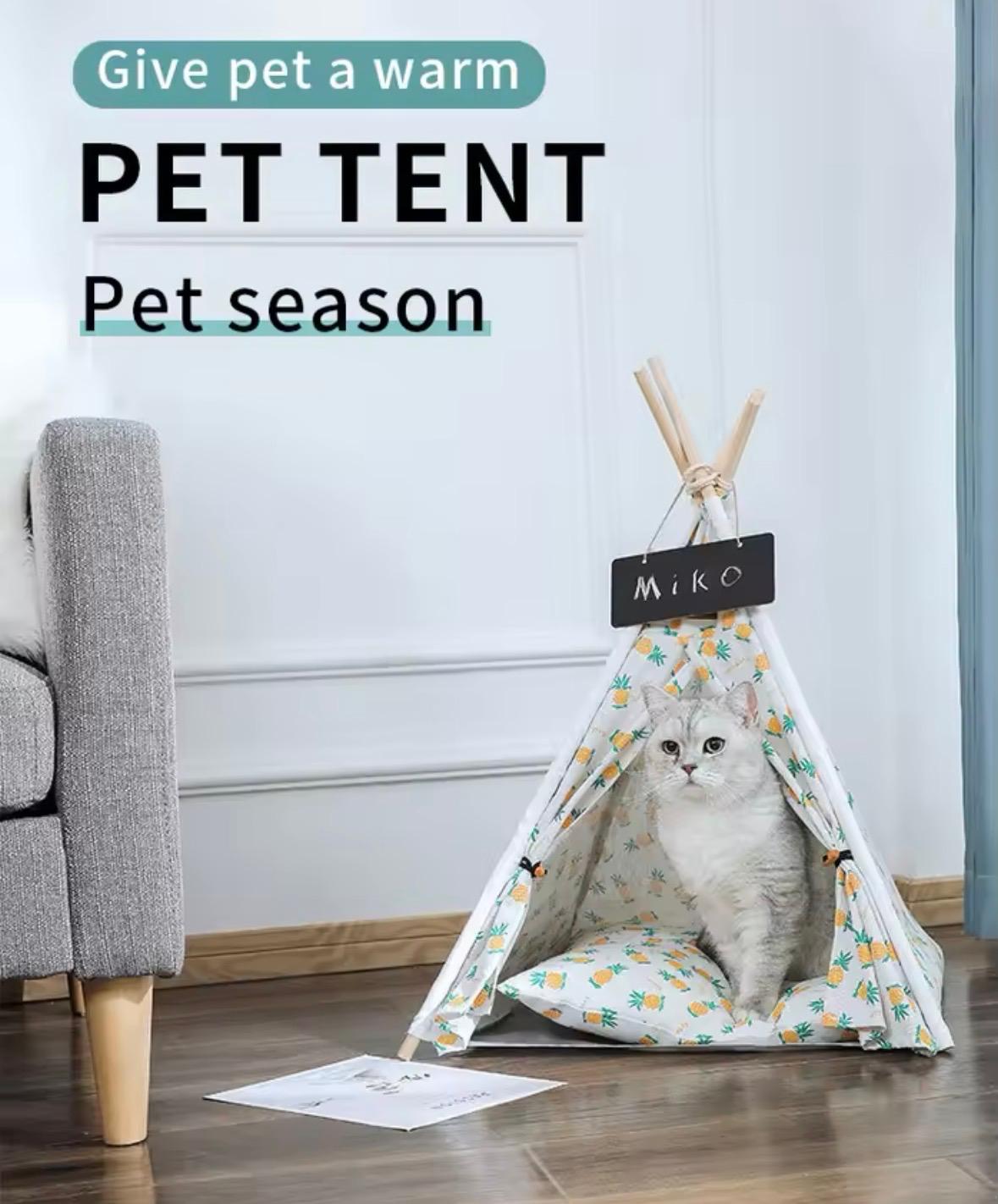 Portable Removable Washable Canvas Pet Dog Cat Tent Kennel Bed