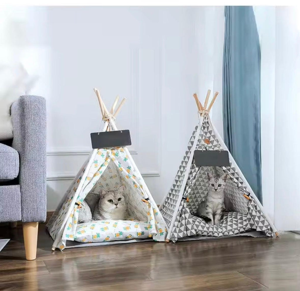 Portable Removable Washable Canvas Pet Dog Cat Tent Kennel Bed